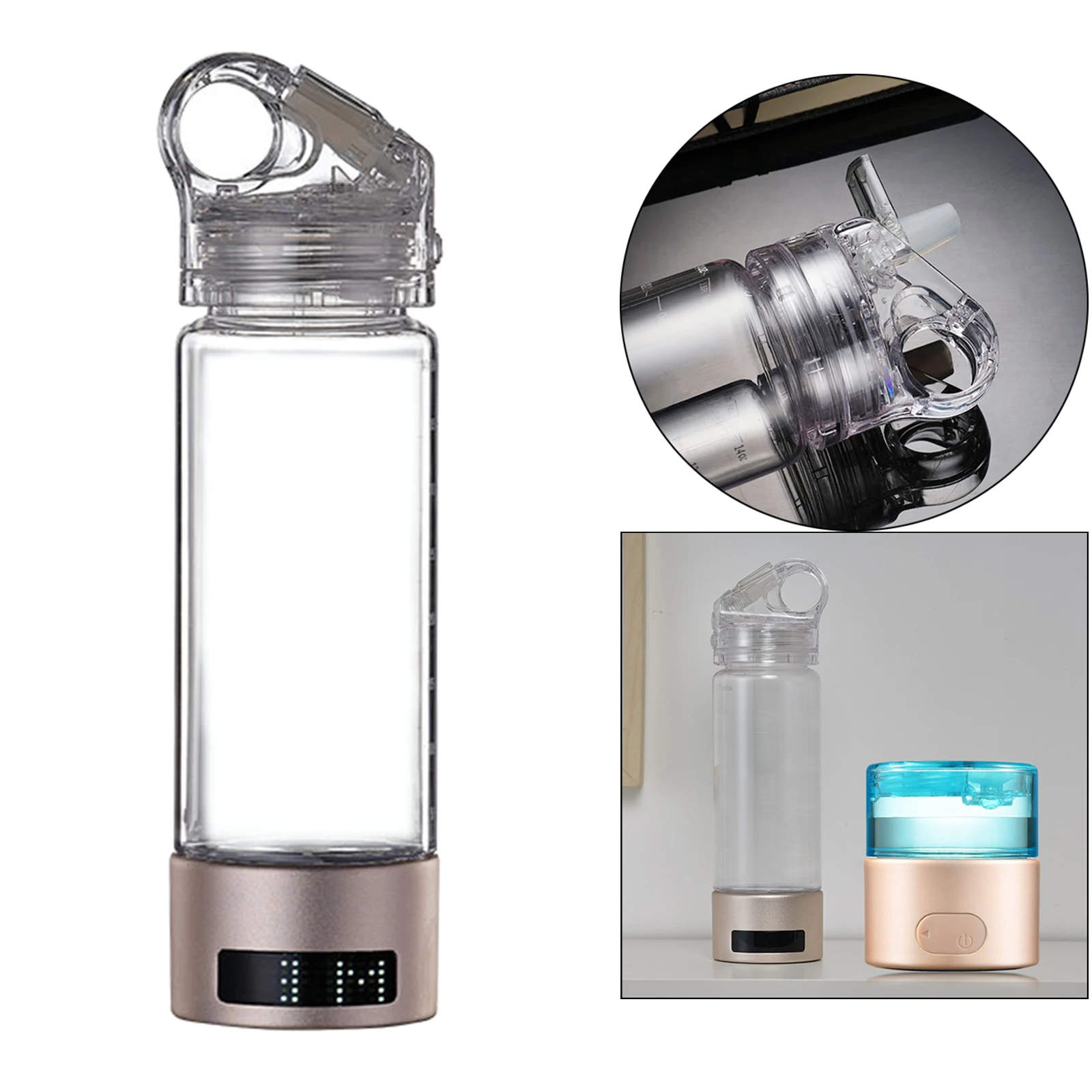Hydrogen Water Bottle 400ml Hydrogen Rich Water Maker Ionizer for Family Use