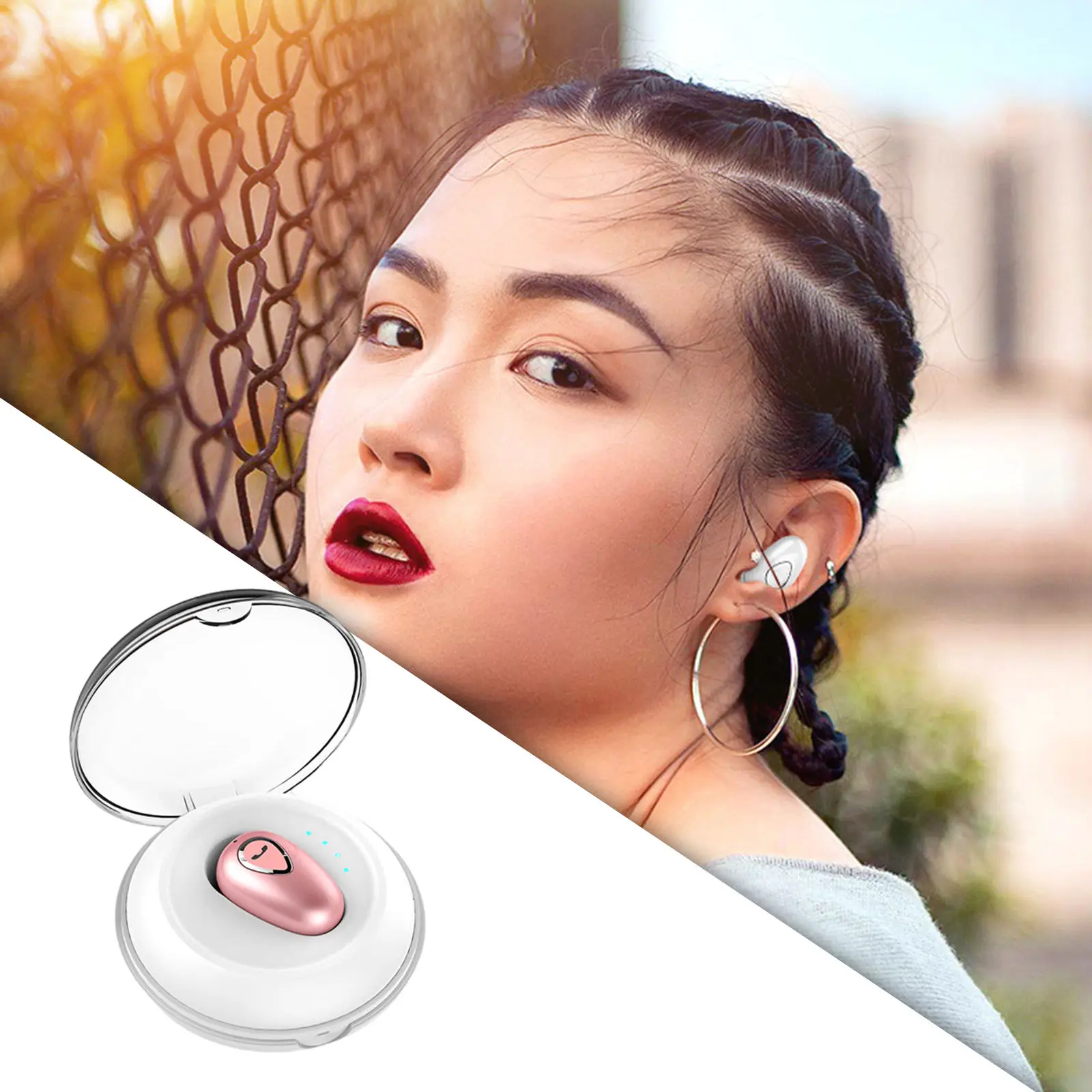 Ture Bluetooth 5.0 Wireless Earbuds Invisible Built-in Mic TWS Stereo Earphones for Sport