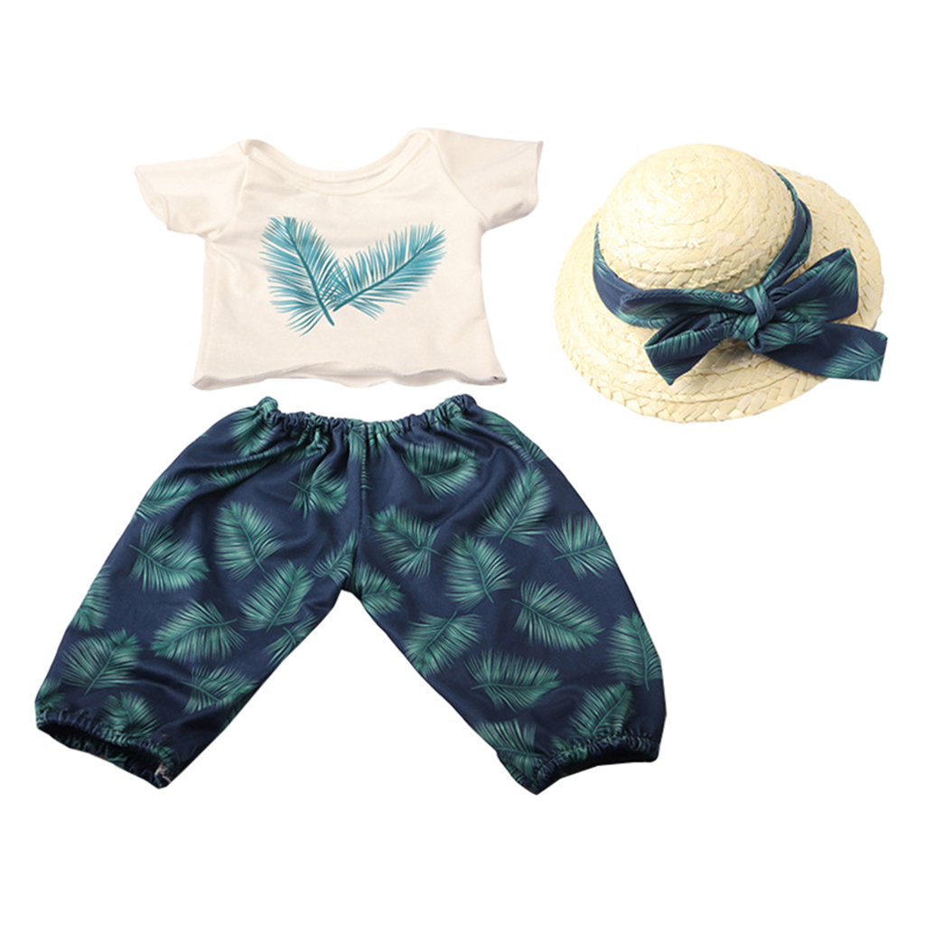 Doll Clothes for American 18 inch Doll for Child Birthday Gifts Beach Suit Leaf