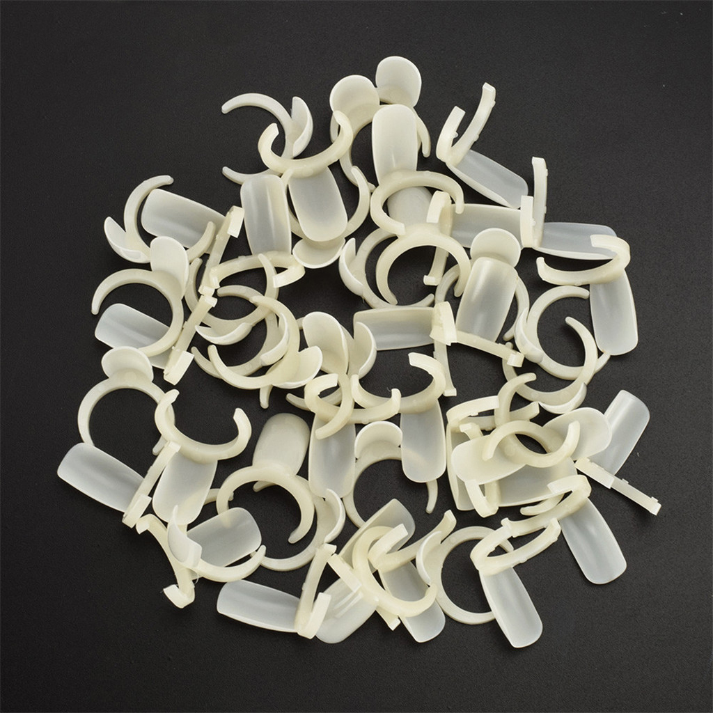 100pcs Plastic  Nail Art Display Tips Presentation Rings for