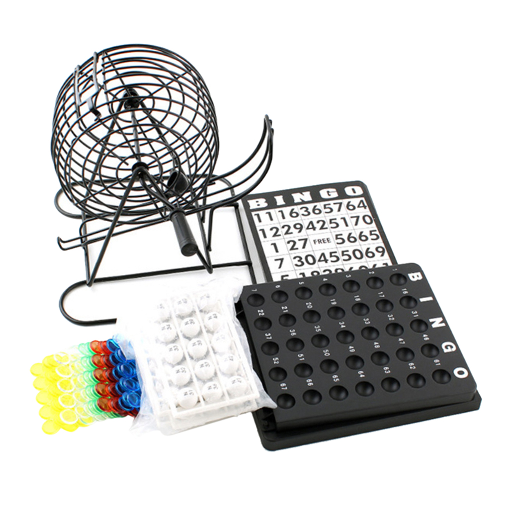 Bingo Lottery Cage Board Game Aids for Fun Toy 75 Balls 1Piece Blackboard