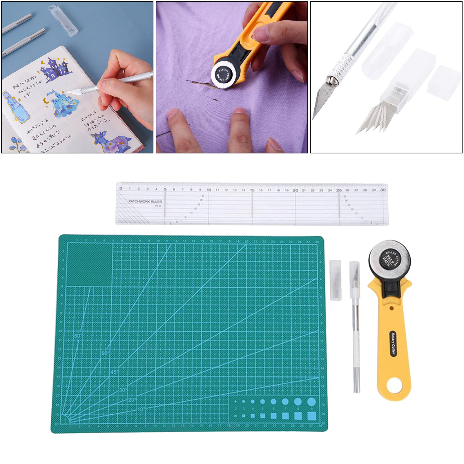 Craft Knives Quilting Rotary Cutter Art Kits Anti-slip Cutting Mat PVC Pad