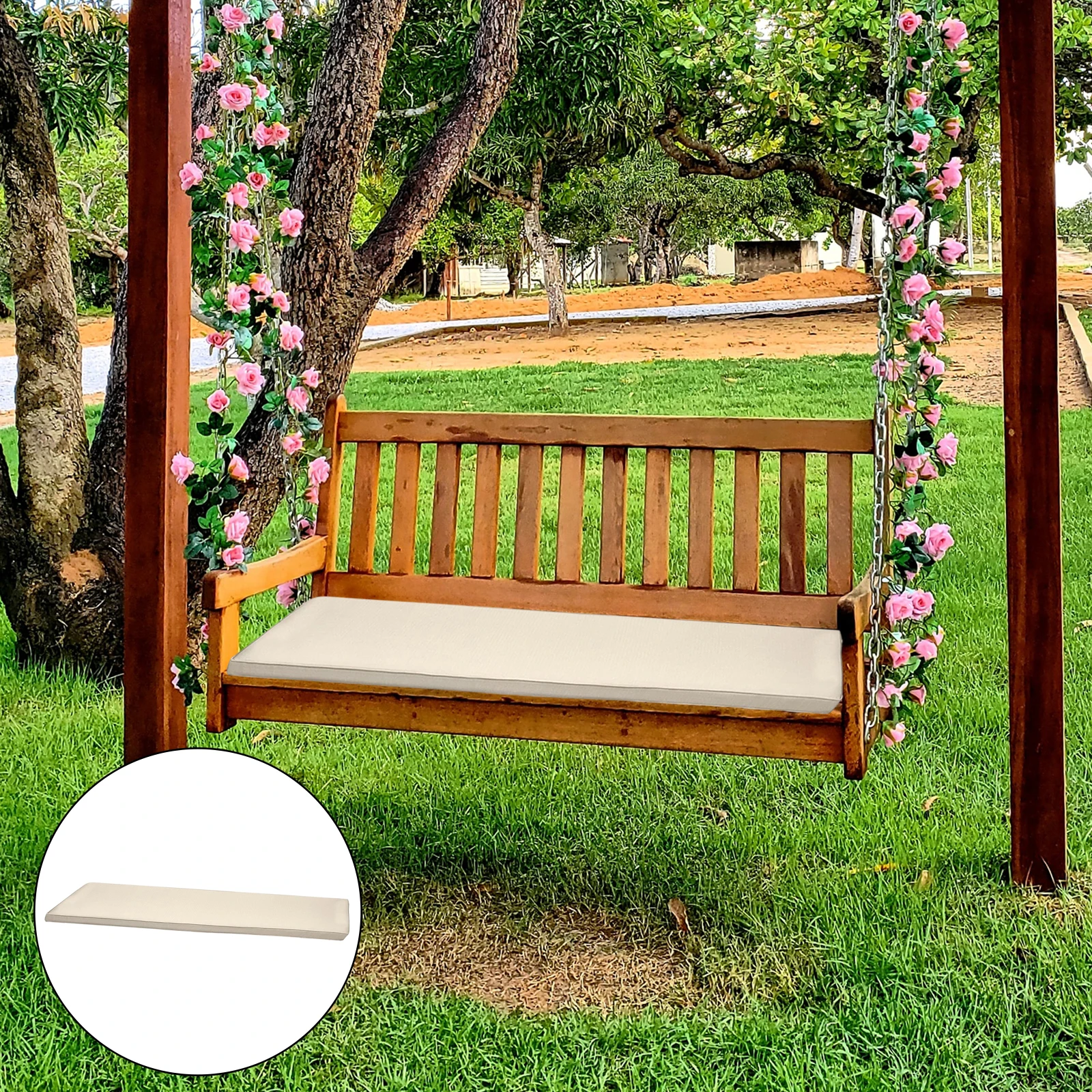 Waterproof Fabric Garden Bench Settee Patio Furniture Pad Seat Pads Chair Cushion Swing Loveseat 3 Seater Outdoor