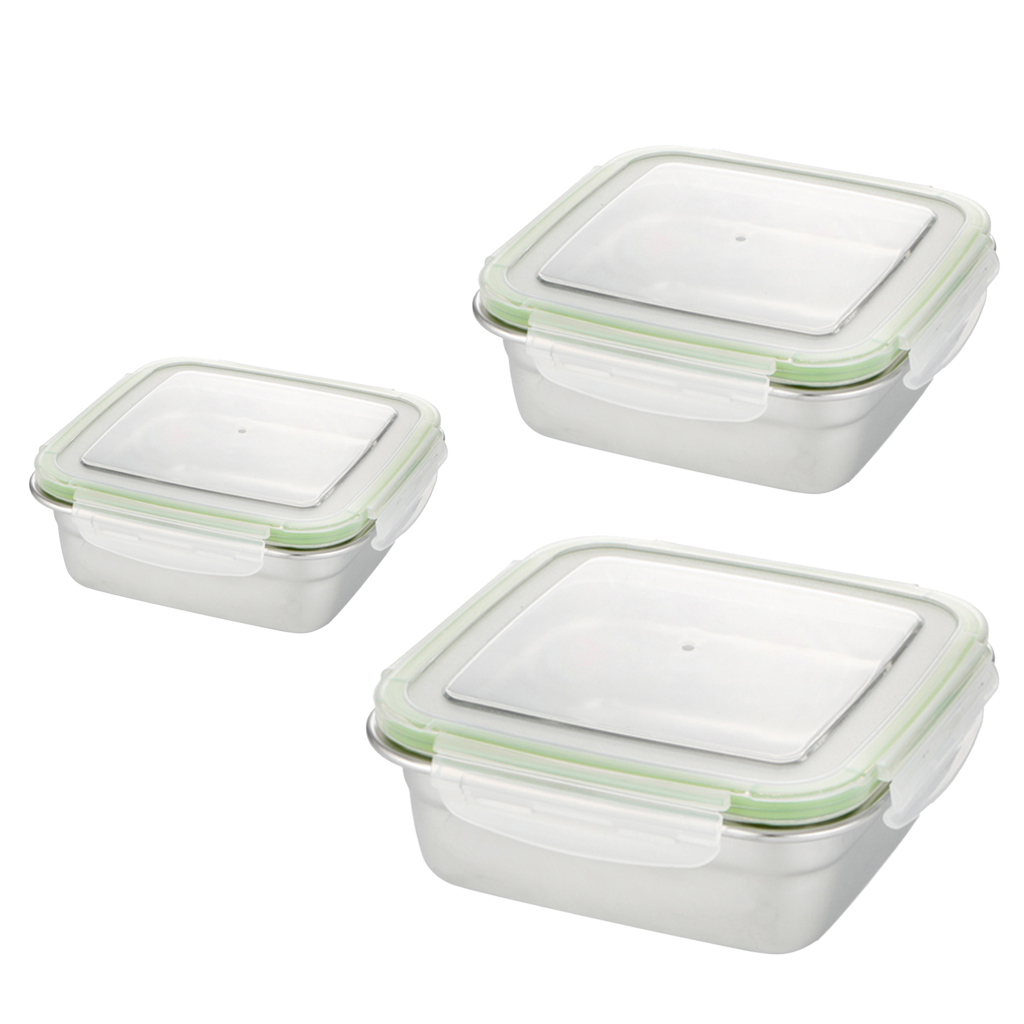 Large Square Stainless Steel Camping Vegetable Box BBQ Container Outdoor Keeping Food Warm Or