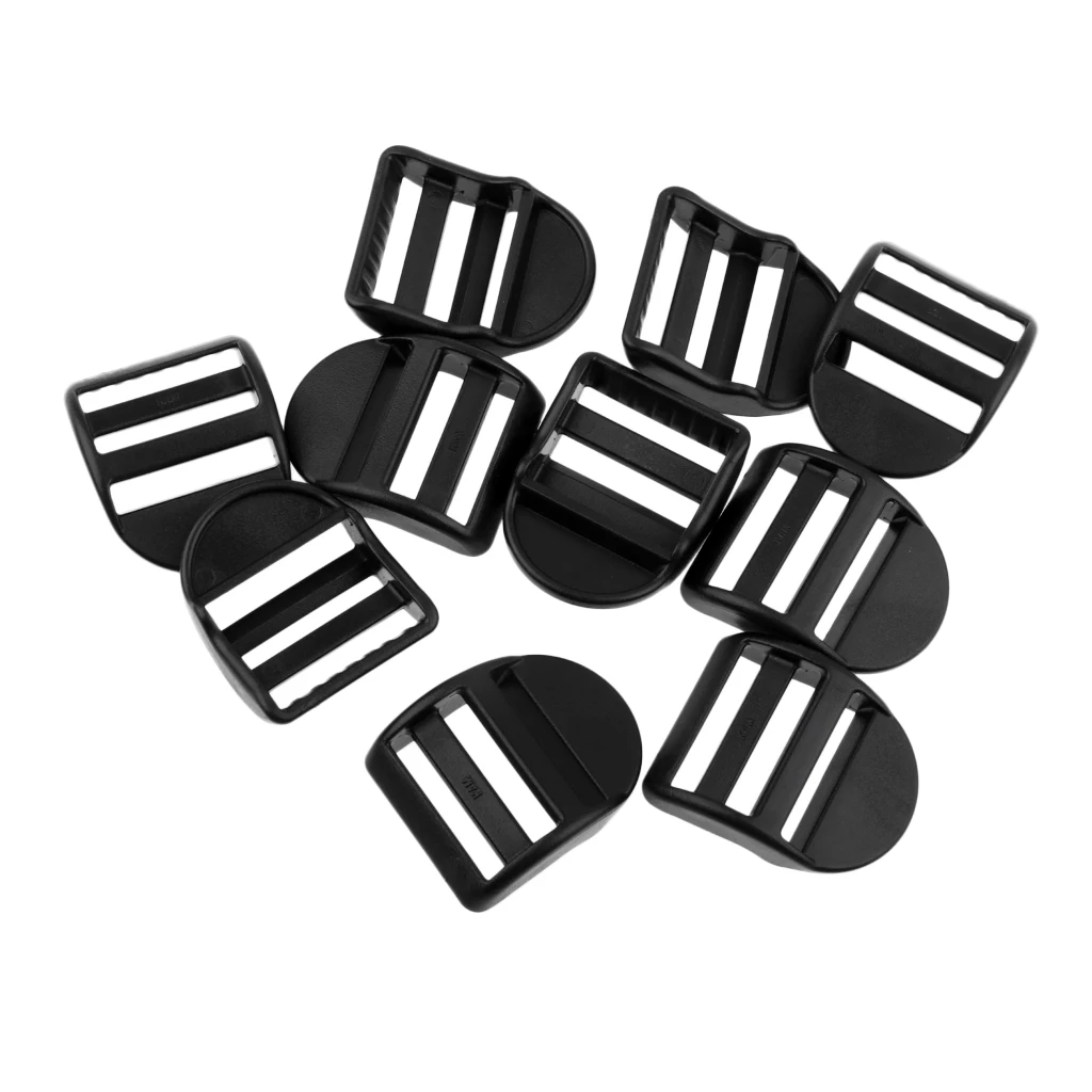10x Plastic Slide Buckle for Webbing Strap 25mm Camping Backpack Attachment