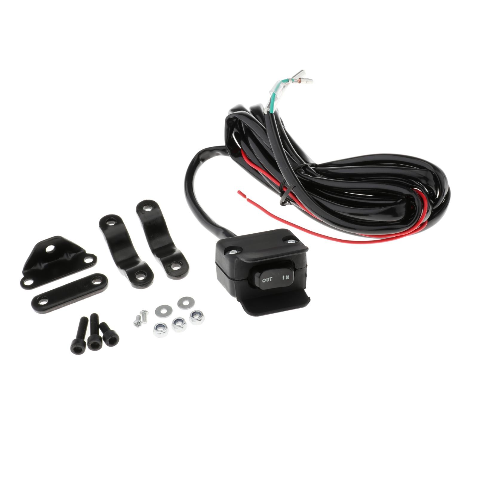 Mini 12V Winch Rocker Thumb Switch with Mounting Bracket for ATV UTV 2000-5000lbs