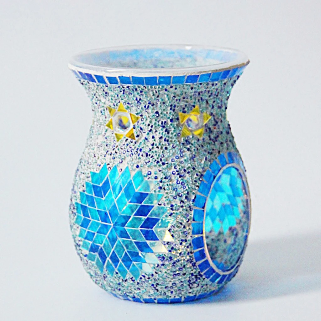 Mosaic Glass Oil Burner, Aromatherapy Essential Oil Diffuser, Tealight Candle Holder, for Scented Wax, Tealight, Melt Holder