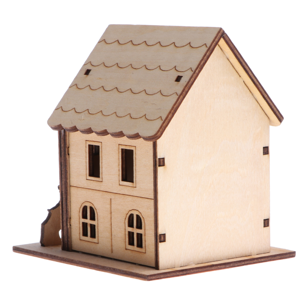 3D Wooden Jigsaw Puzzle Assembly Model House Christmas Dollhouse Construction Kit for