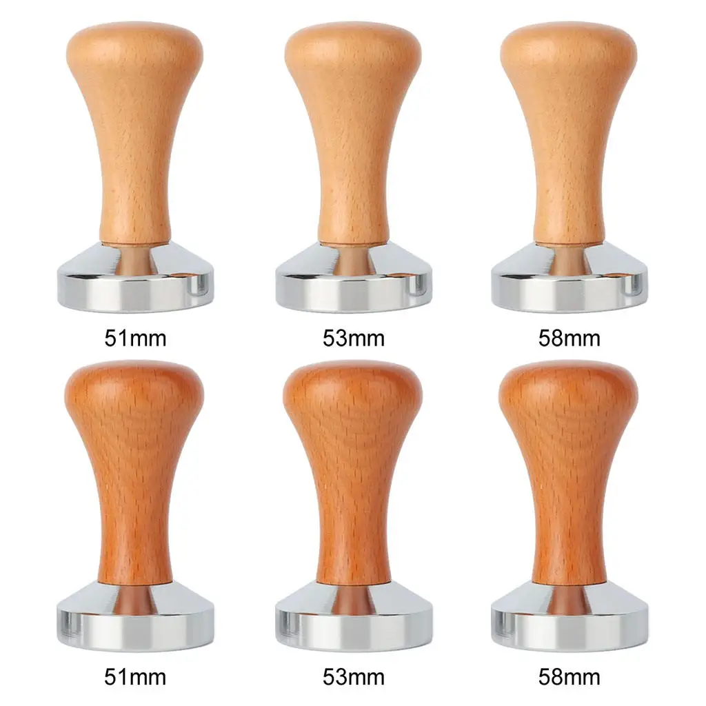 Stainless Steel Coffee Tamper Flat Base Barista Espresso Tool Accessories Parts