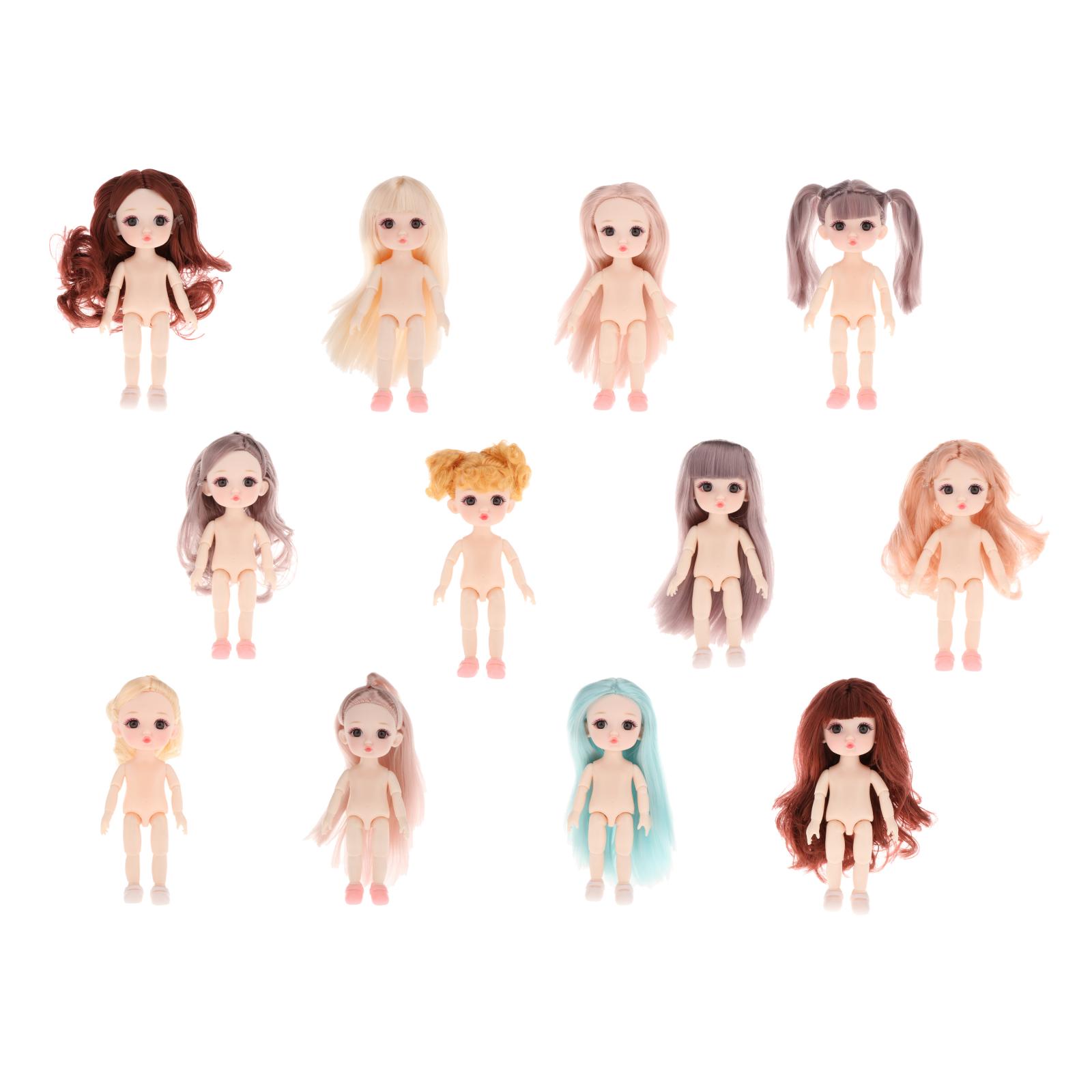 Cute 16cm 1/12 Dolls Baby Naked Girl Fashionable Toy Moveable Jointed Dolls Girl Dolls  For Girls 