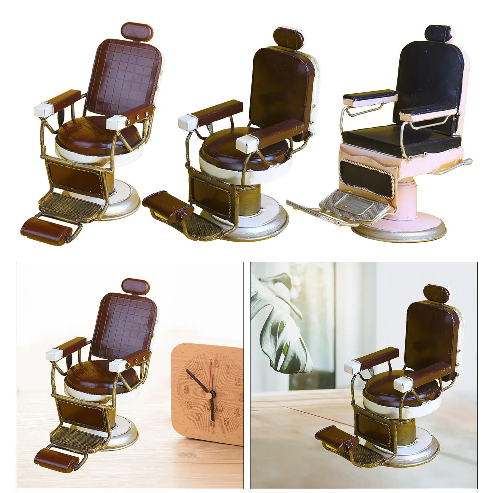 Barber Shop Chair Retro Collectible Creative Handmade American Vintage Decor Miniature Model Toy Model Decorations for Home Gift