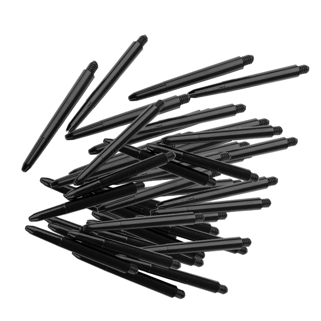 Pack Of 60pc Portable 52mm Thread Plastic Re-Grooved  Stems Shafts Black