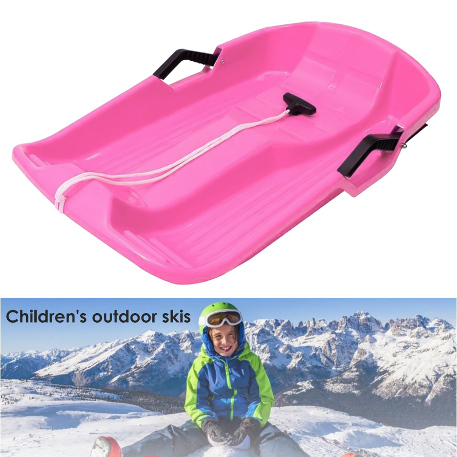 Snow Sled Large Sled Sledge Boat Speeder Flyer Sleigh Boys Girls Gift Toys