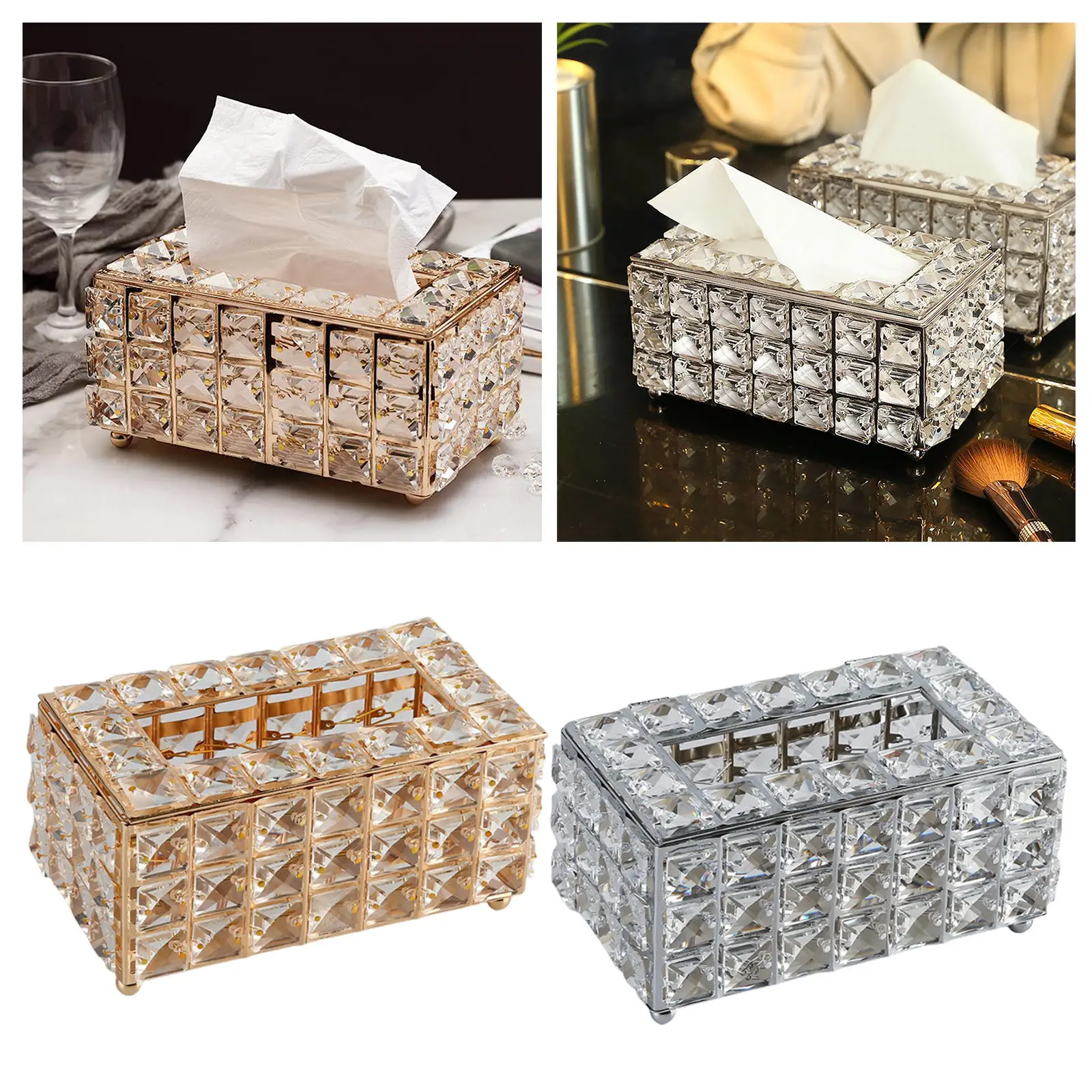 Facial Tissue Box Covers Elegant Rectangle Decorative Napkin Toilet Paper Storage Holder Case Kitchen Office Car Decoration