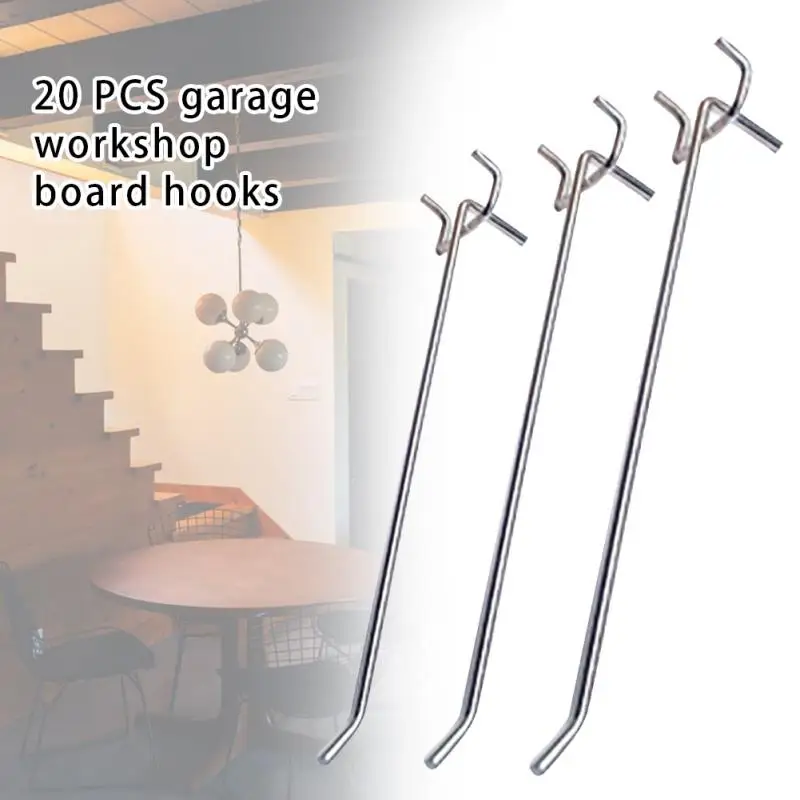20pcs Manganese Steel Retail Shop Hanging Tool Pegboard Hooks Garage Workshop 