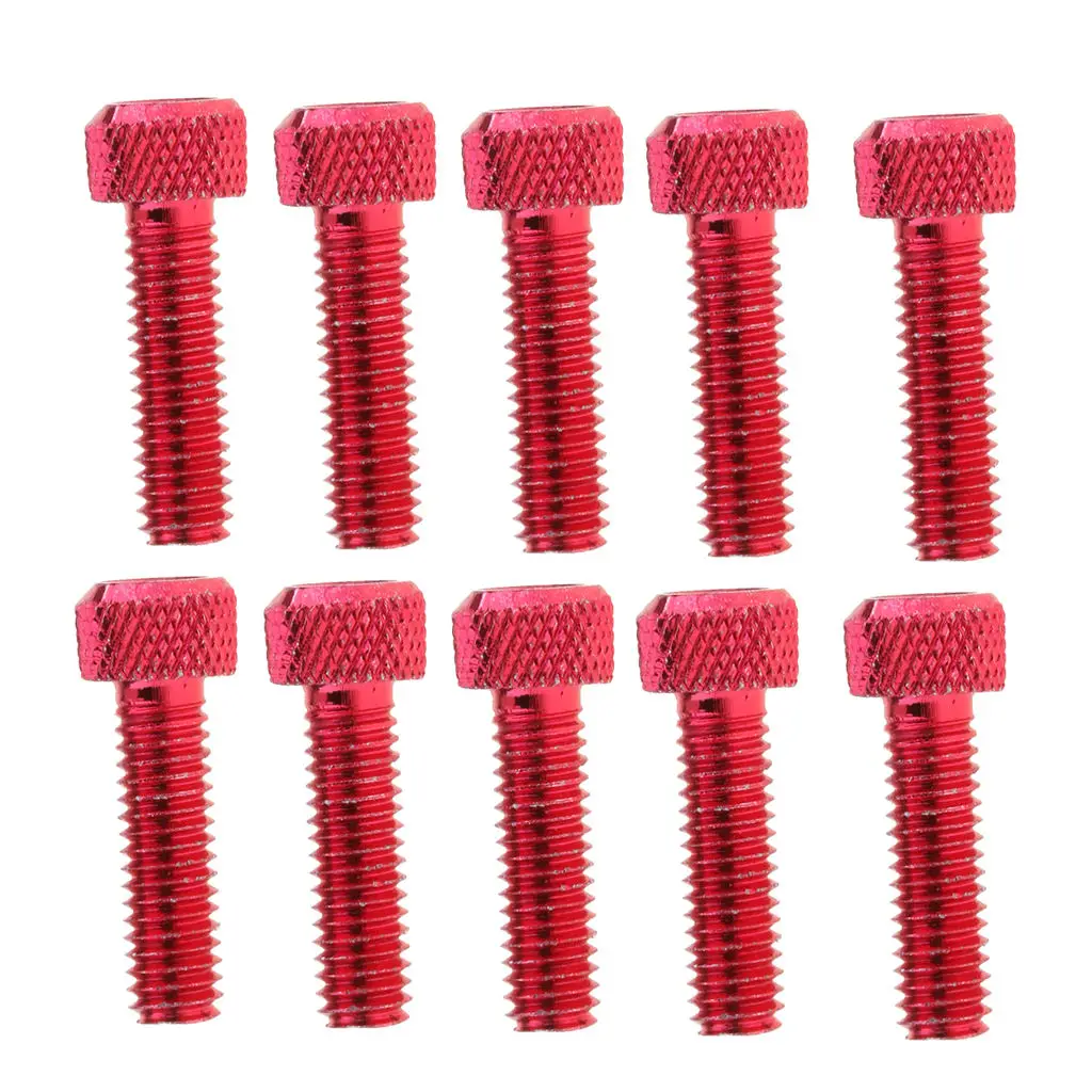 10pcs M6x20mm Aluminum Alloy Hex Keys  Socket Head Cap Screws Red