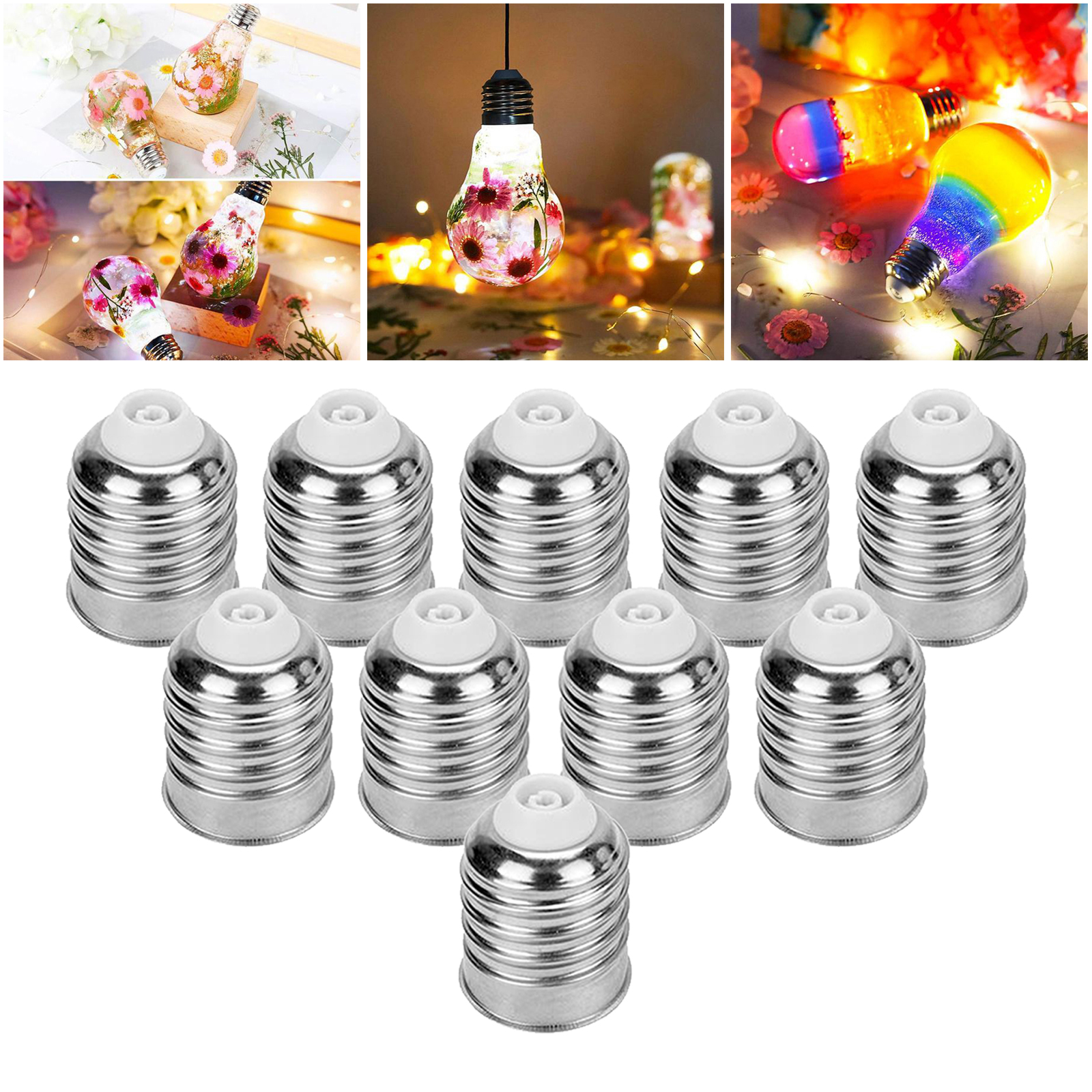 Outdoor Home Decoration DIY LED Epoxy Resin Lamp Kit 10PCS Caps for Light Bulb Silicone Molds