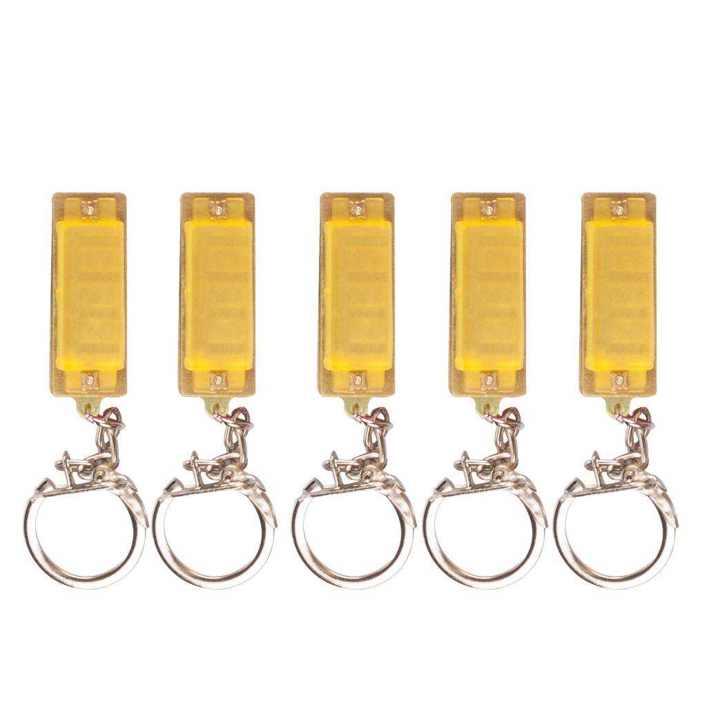 5pcs Plastic Harmonica Key Chains Mouth Organ Keyfods 4 Holes Mini Musical Instrument
