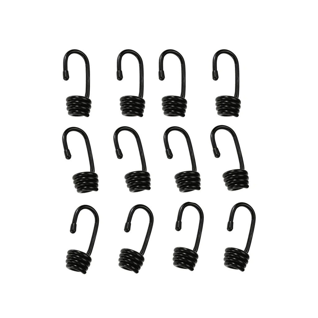 12 Pieces Strong Durable Steel Wire End Hooks for 6mm Marine Boat Kayak Shock Cord Elastic Rope Luggage Tie Down Straps DIY