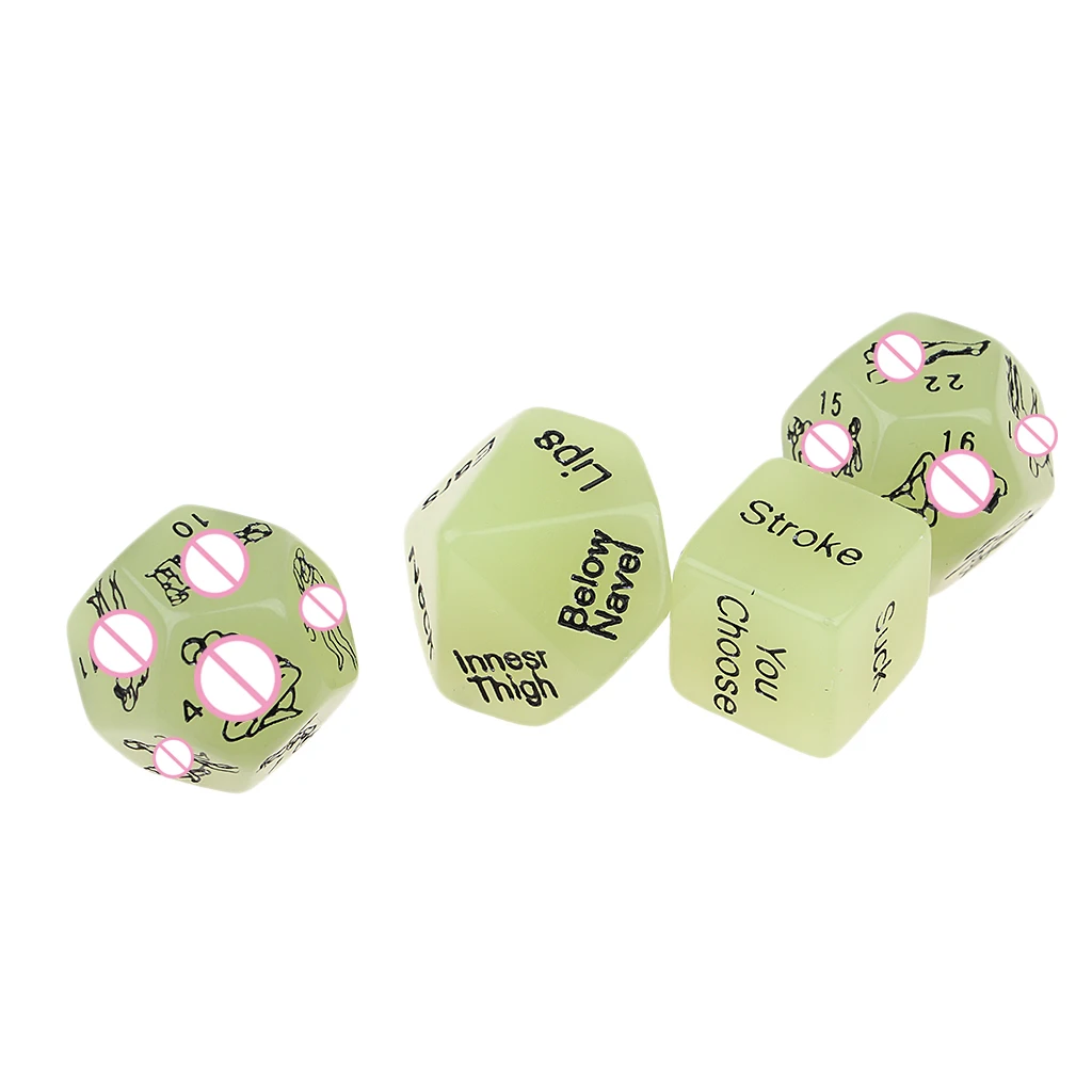 4Pcs Luminous  Position Love Game Dice Toys for Couples Bedroom Foreplay