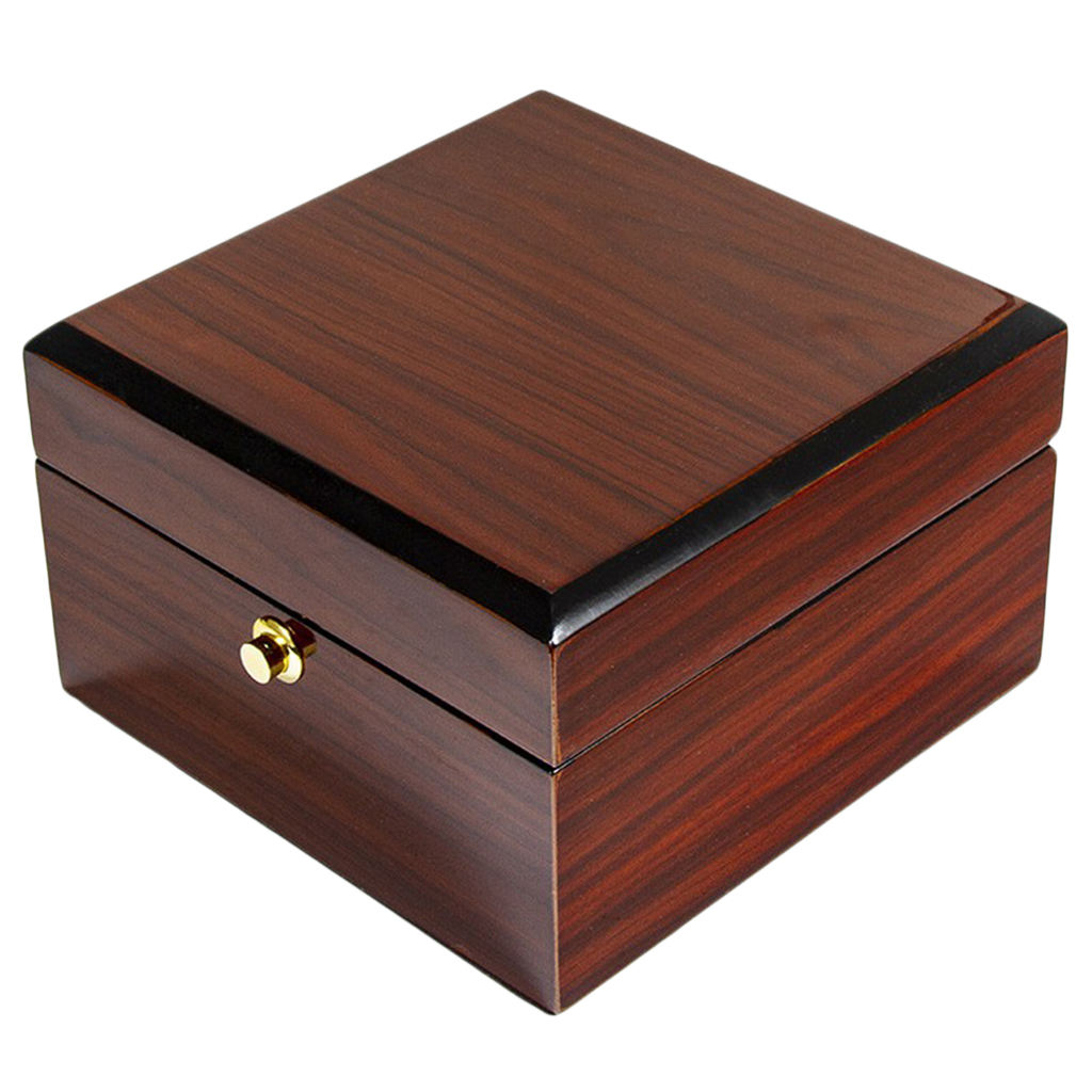 Square Red Wooden Wooden Watch Box Single Gird Wristwatch Display Showcase