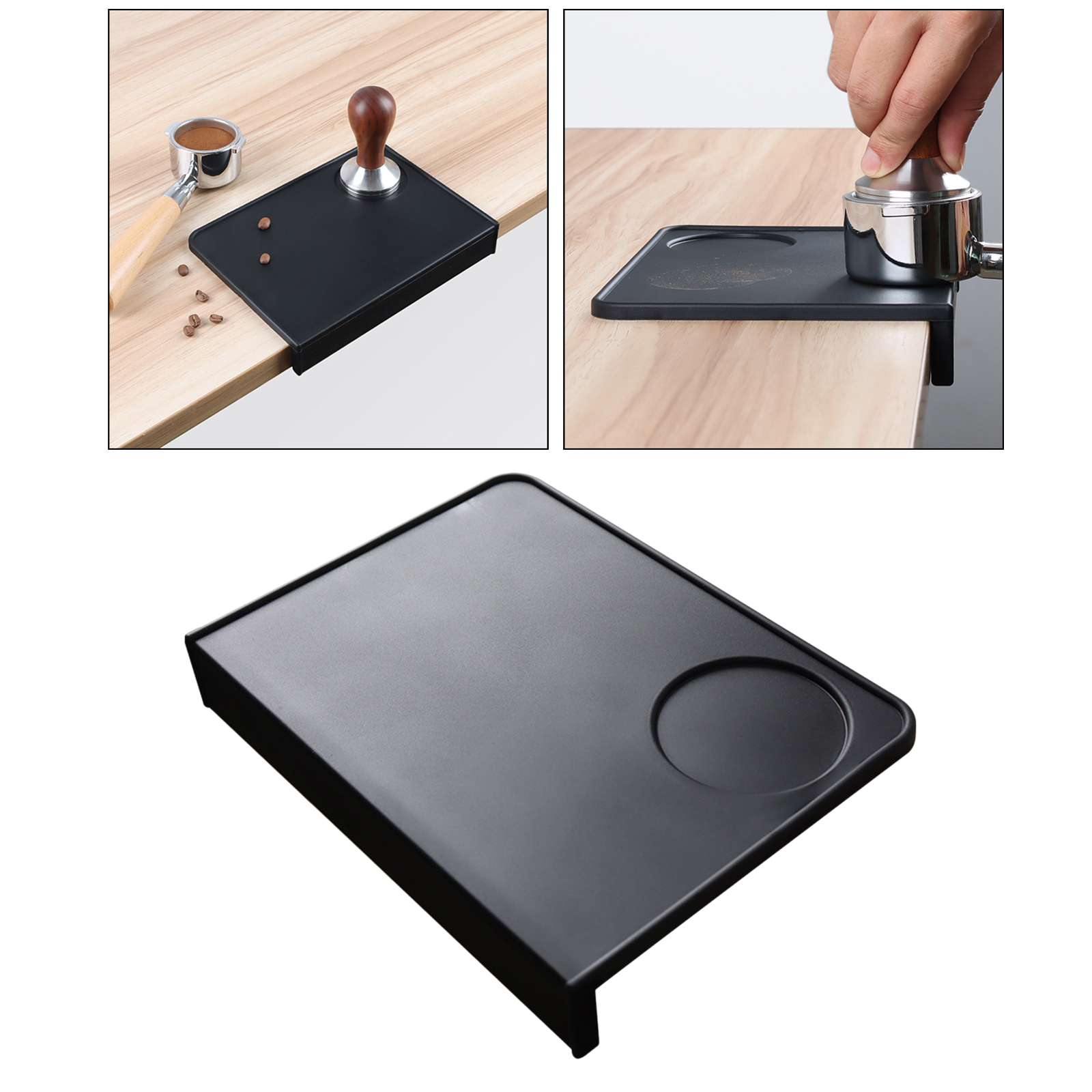 Coffee Tamper Mat Non-Slip Corner Edge Tamping Powder Pad Office Bar Shop