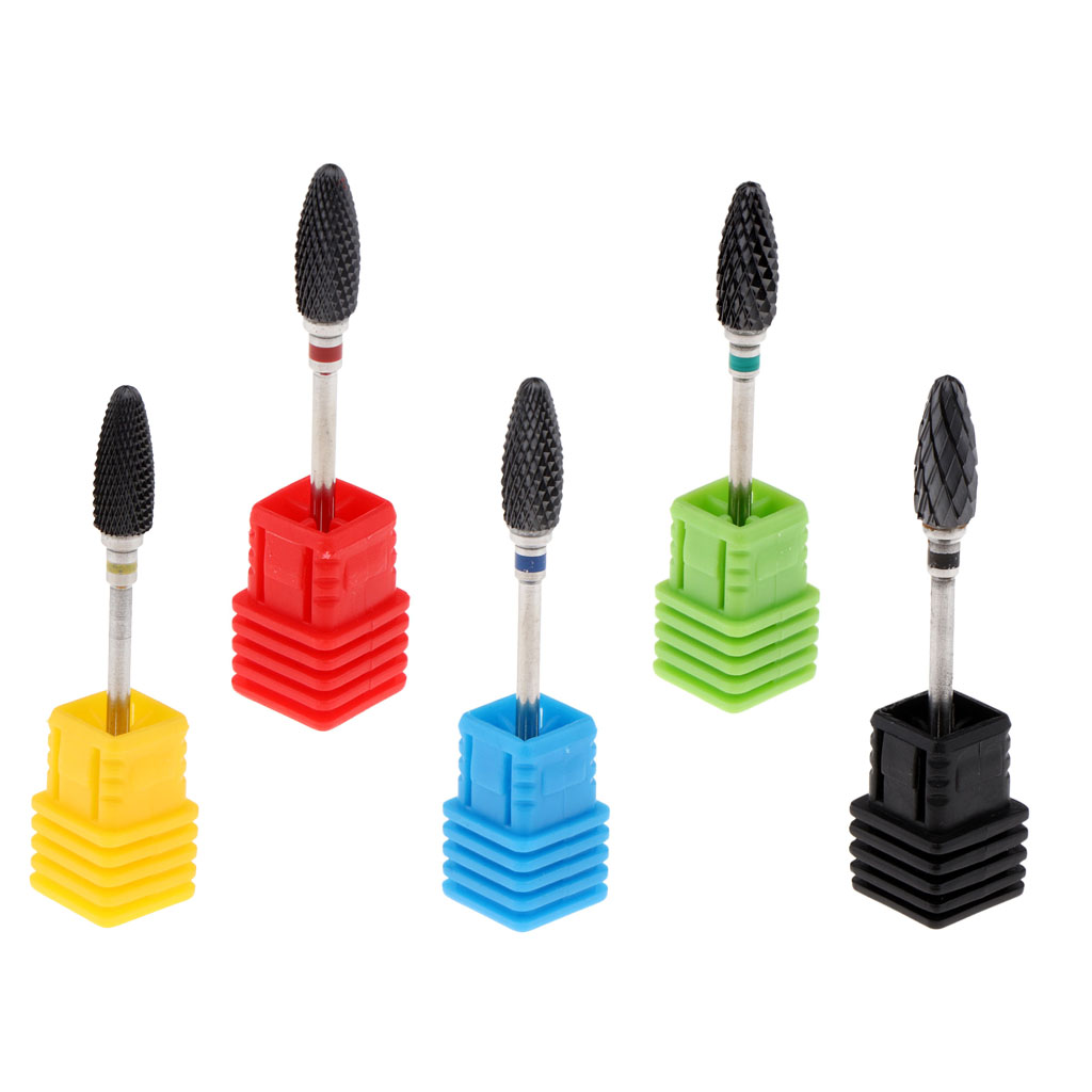 Black Ceramic Nail Drill Bits Ceramic Hard-Wearing Cuticle Drill Bit Manicure Pedicure Nail Art Tool for Acrylic Nail Polish