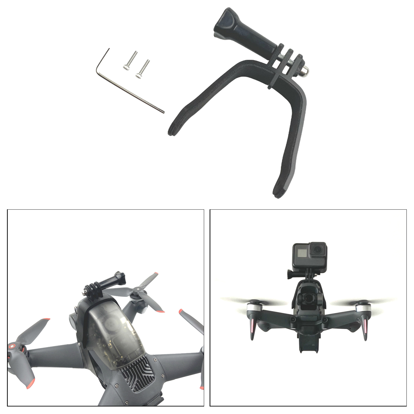 Sports Action Camera Top Mount Clamp Adapter Upper Extension Kit Shock Absorption for DJI FPV Drone Quadcopter Accessories