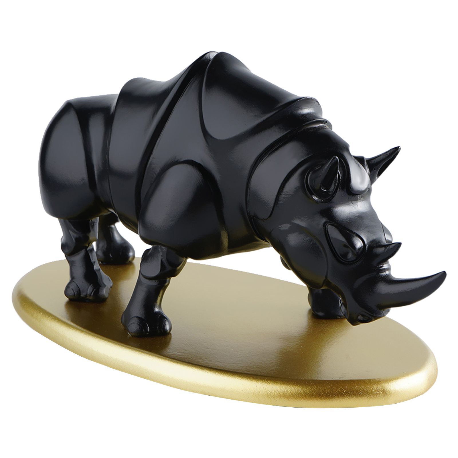 Resin Rhinoceros Sculpture, Handcrafted Art Statue for Living Room Hallway Bedroom Desktop Decor, Housewarming Gift