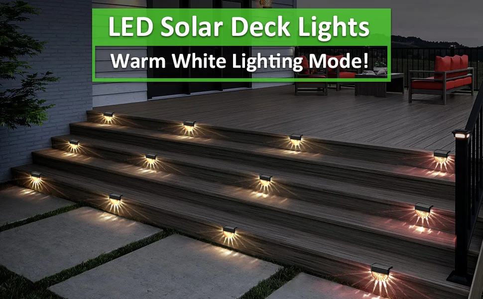 led solar lights Outdoor Solar Deck Lights for Patio, Stairs,Yard, Garden Pathway, Step and Fences, 10 Lumens, Warm White/Color Changing Lighting solar powered street lights
