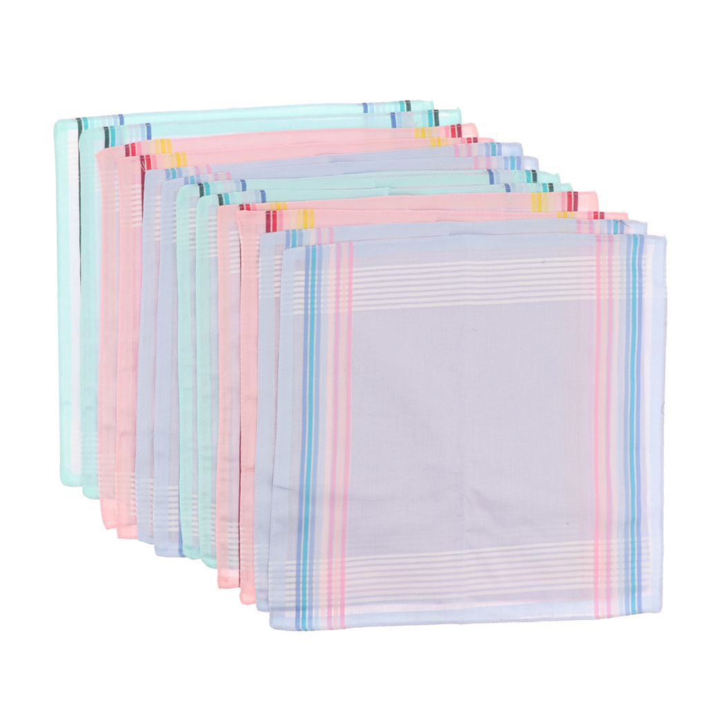 Pack of 12 Pure Cotton Handkerchiefs for Men in Assorted Colors