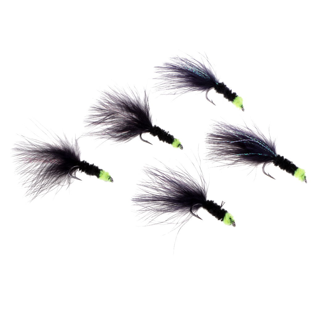 5pcs Fly Fishing Flies, Egg-Sucking Leach, Fishing Woolly Buggers, Trout Flies, Streamer