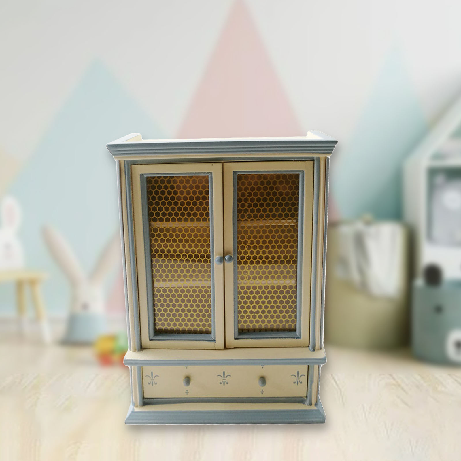 1/12 Doll House Bookcase Toy Furniture Model Display Cabinet for Home Kitchen Bedroom Decoration