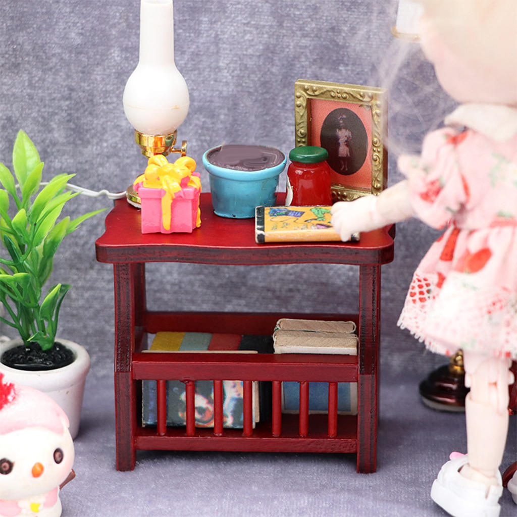 Dollhouse Coffee Table Furniture DIY Decoration Photography Props Model Toys 1/12 for Bedroom Living Room Girls