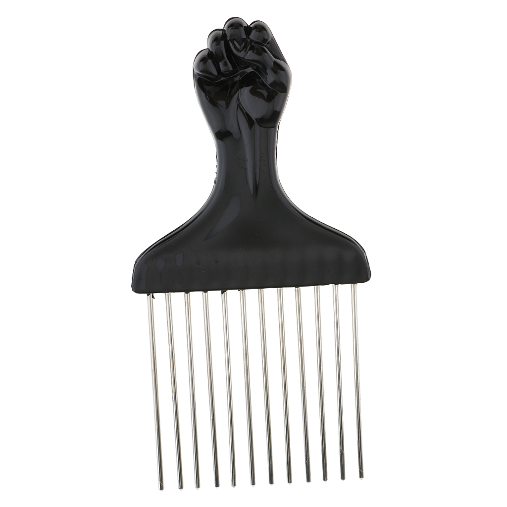 Wide Teeth Metal Afro Comb Insert Curly Hairbrush Hair Fork Pick Comb Stainless Steel Salon Hair Cutting Styling Barbers Comb