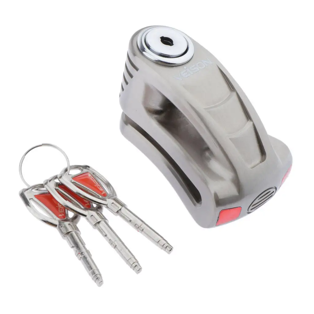 Disc Brake Lock(6mm dia pin), Motorcycle Lock with 3 Keys, Anti-Theft Wheel Lock (50x80mm)