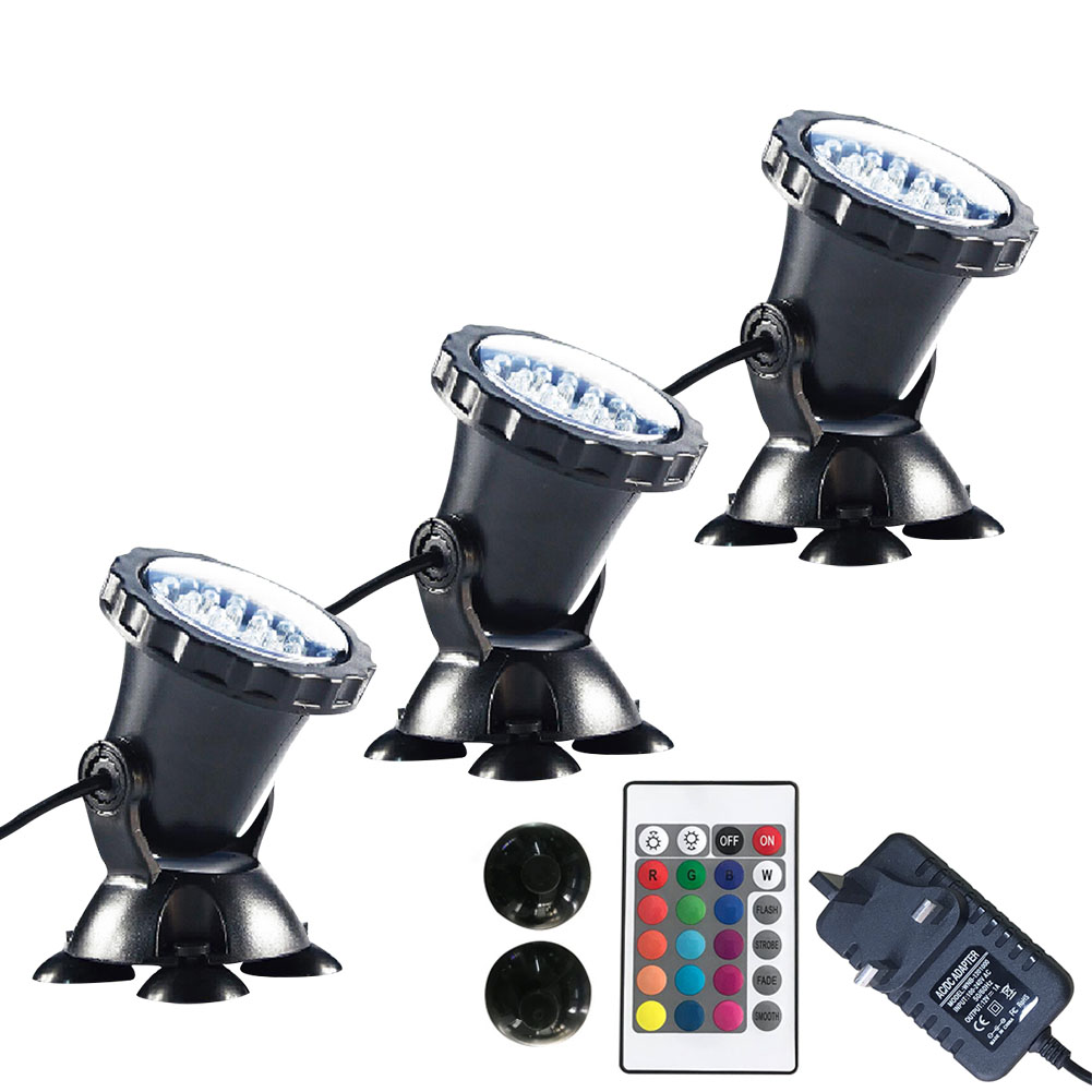 Remoto ao ar Tanque de Peixes à Prova Cor em Mudança Controle Livre Pátio Jardim Subaquática Holofotes Submersível Rgb Piscina Dwaterproof Água 23 Controle remoto ao ar livre pátio jardim