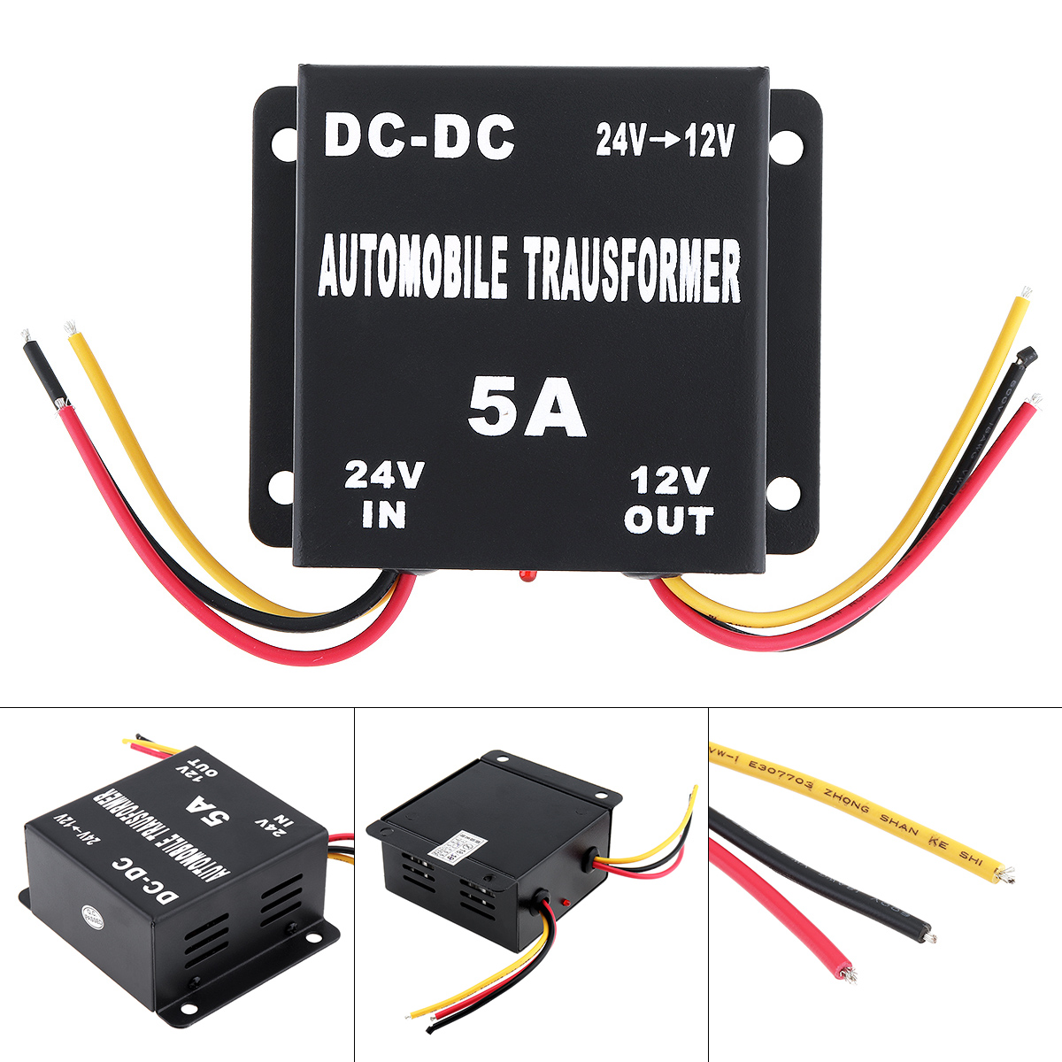 Автомобильный преобразователь напряжения, 5 А, 60 Вт, от 24 В постоянного  тока до 12 В, преобразователь питания, Электрический Инвертор, редуктор  напряжения, адаптер, понижающий трансформатор для автомобиля | AliExpress