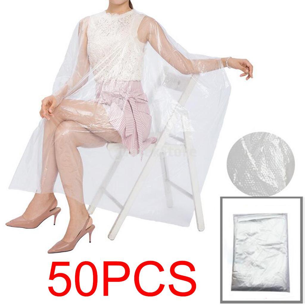 50x Disposables Hairdressing Capes Hair Salon Shawl Plastic Waterproof Hair