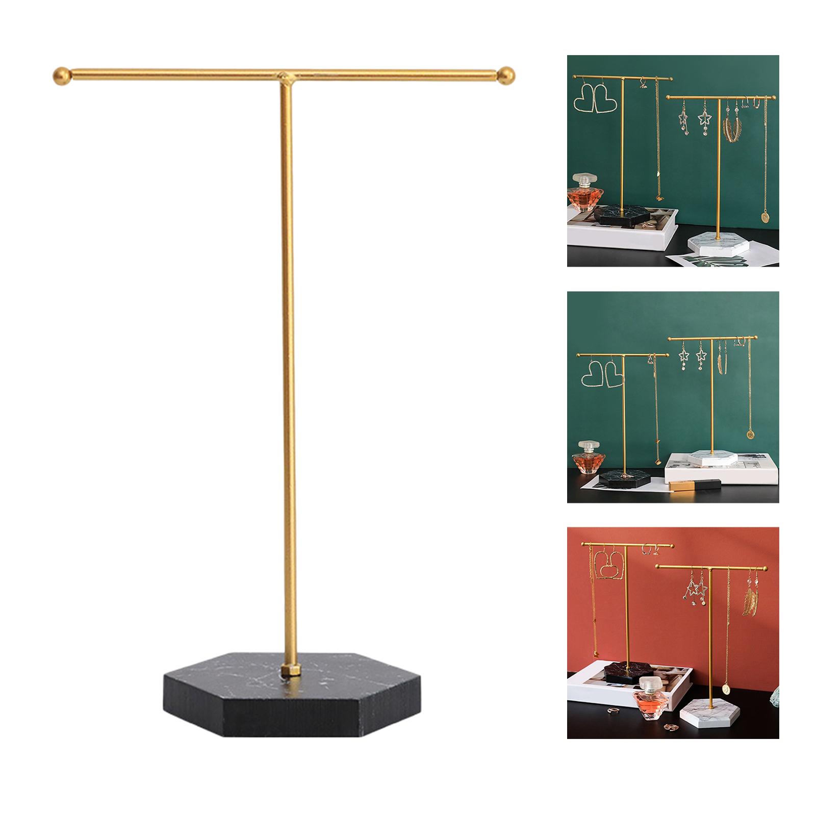 Metal Jewellery Stand Storage Gold Holder T-Bar Tower Show Rack for Ring Watch Necklace
