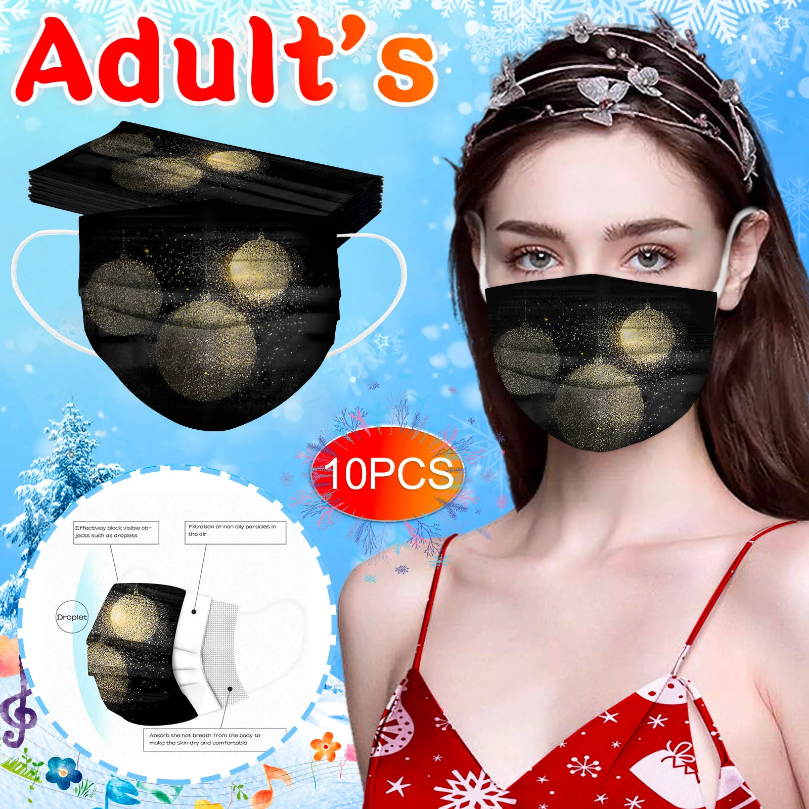 christmas costumes 10pc Adult Disposable Heart Love Print Mask Valentine Day Non-woven Fabric Dust Protective Masks Masque Halloween Cosplay Mask easy mens halloween costumes