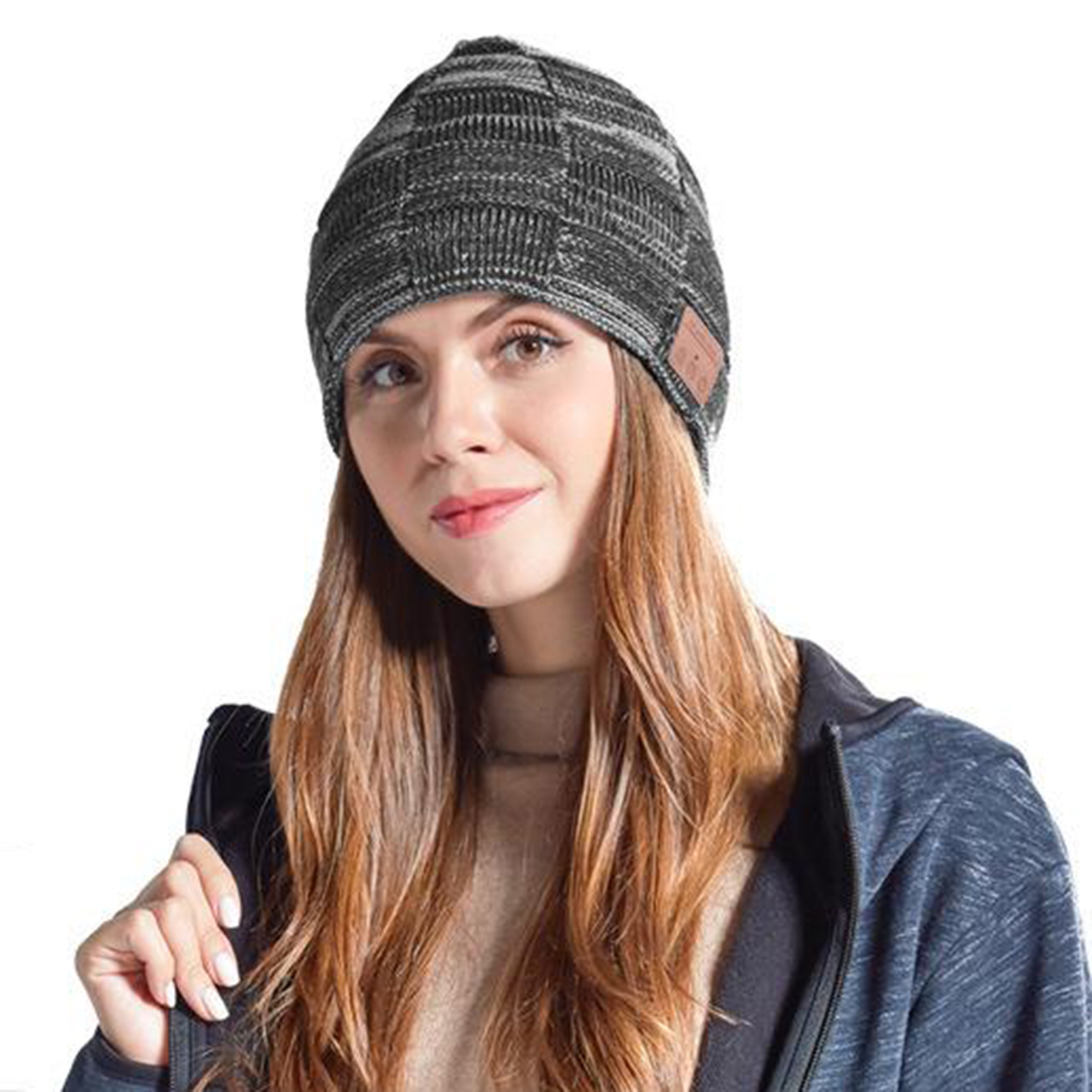 Bluetooth Knitted Beanie Fleece Lined Knitting Hat Cycling Stereo Headphones