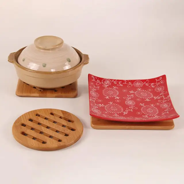 2pcs cast trivet with wooden handle metal hot pan holder hot pads non  serving dishes plates coaster for hot dish pot pans - AliExpress