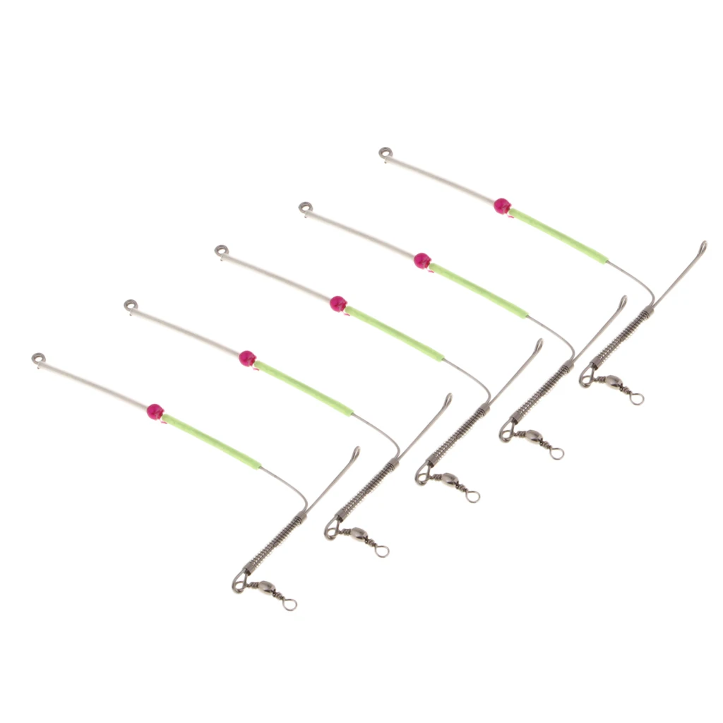 Pack of 5pcs Glow in the Dark Anti- Bent Booms w/ Swivel Rig Tube Spring Bead