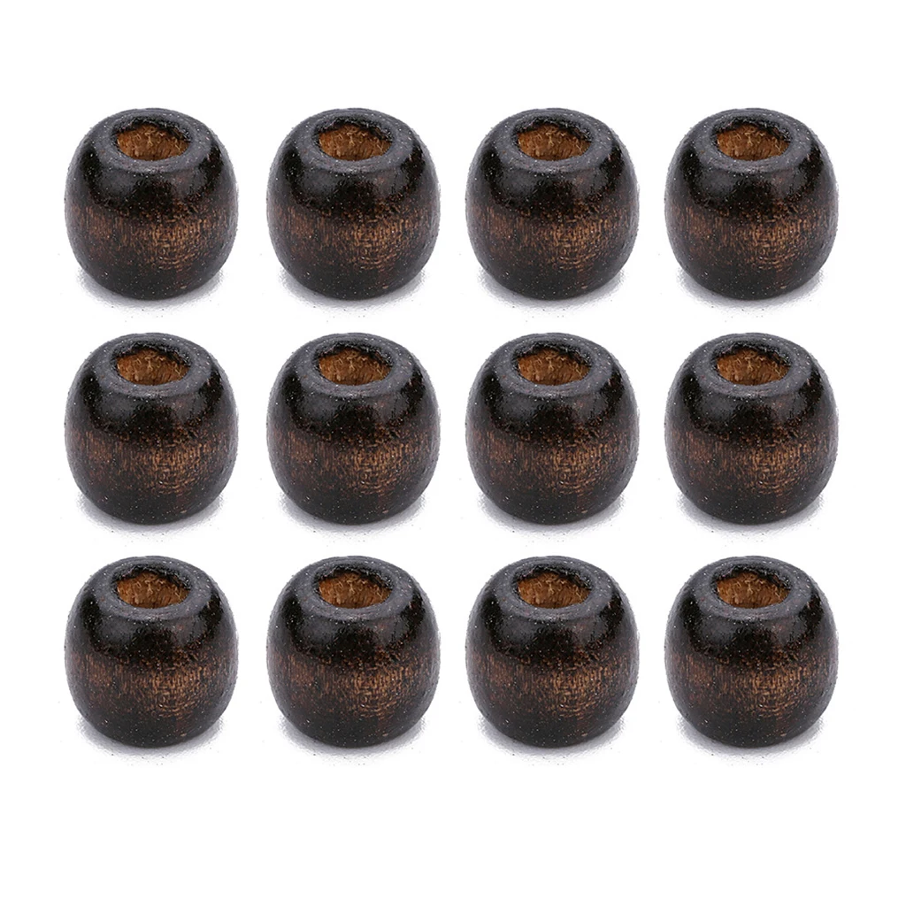 100x Vintage Wooden Barrel Large Hole Loose Beads Charms for Beading Macrame