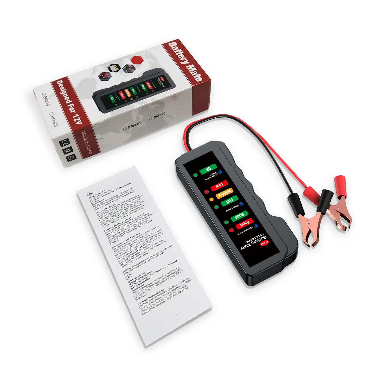 Check Battery Digital System Car Battery Tester Battery Condition Alternator Fit for Motorcycle Vehicle Motorbike
