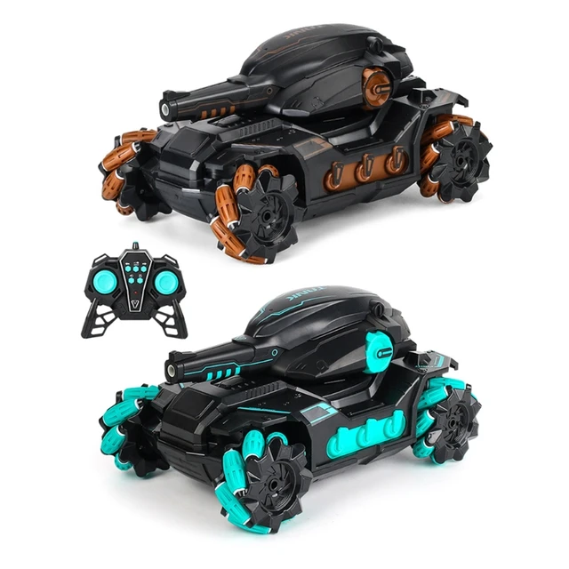 Appollo Water Bomb Armored Car 2.4G Remote Control Tank Toy Car Four wheel Drive 360° Flips with Lights Gift for Kids