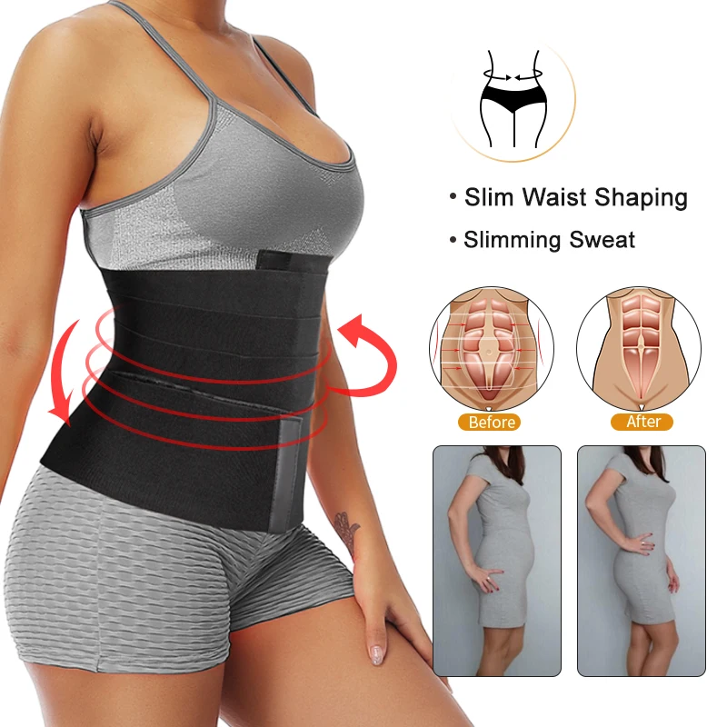 Waist Trainer for Women Sauna Belt Body Shaper Waist Trimmer Cinchers Shapewear Invisible Tummy Control Wrap Stomach Free Size shapewear bodysuit