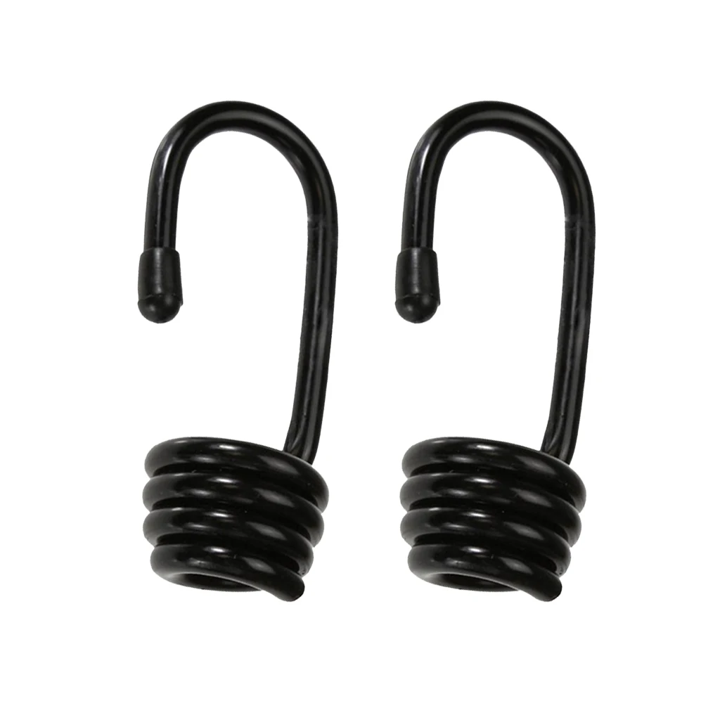 2 Pieces Plastic Coated Steel Wire Hooks For Shock Cord Bungee Rope End 2 Pieces Plastic Coated Steel Wire Hooks For Shock Cord Bungee Rope End