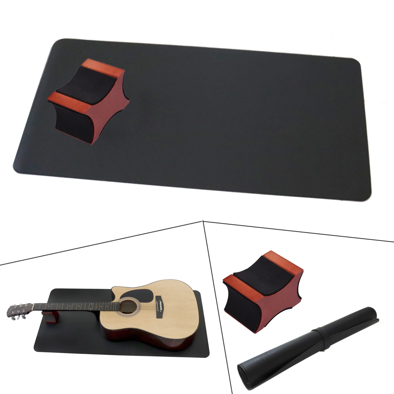 Guitar Work Mat with Neck Rest Support Instrument Work Mat Workbench Neck Pillow Mat Set for Clean and Repair Care